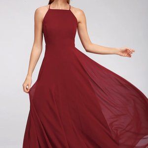 Lulus wine red maxi dress